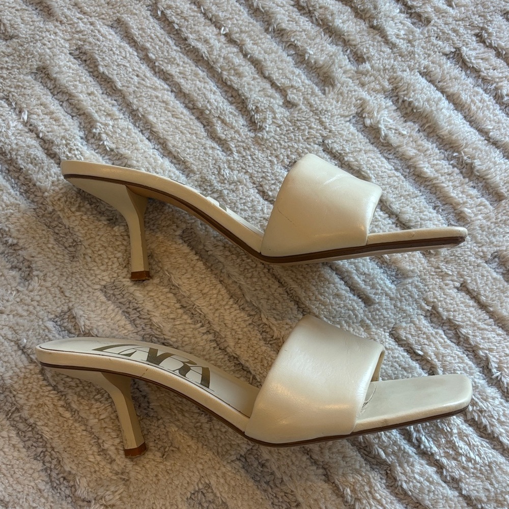 Zara Women's Cream Slide Sandals 39/9 - Picture 2 of 7